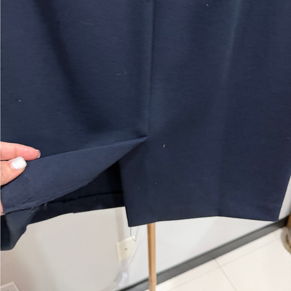 Chic Navy Buttoned Pencil Skirt - Picture 7 of 9